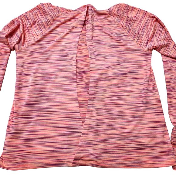 Maurices In Motion Hooded Workout Shirt Long Sleeves Space Dye Coral Purple Sz M - Picture 10 of 13